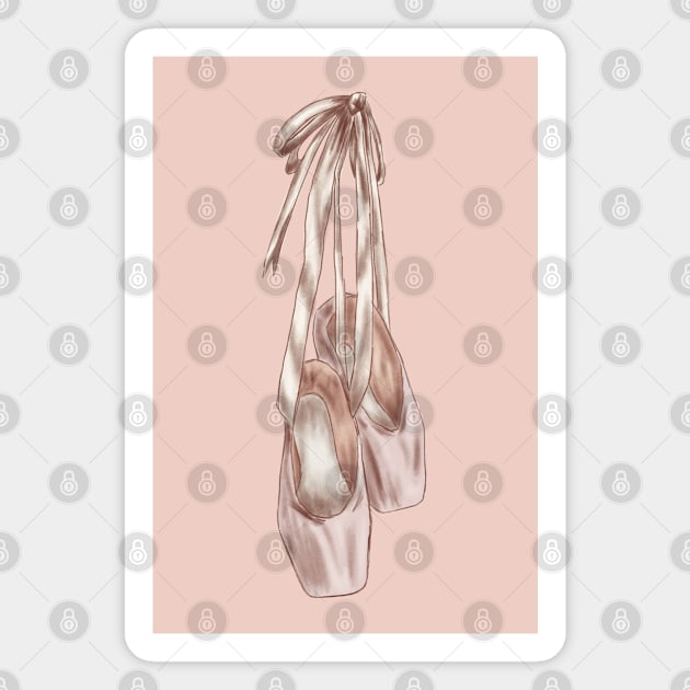 Cute Ballet Shoes Magnet by Scrabbly Doodles